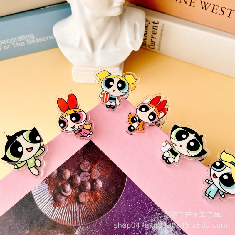 Office Tech Accessories - 6 Buah Klip Akrilik Kawaii The