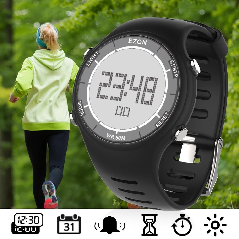 Digital Timer Countdown - EZON Jam Tangan Olahraga Digital Wanita