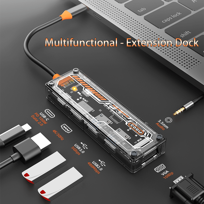 Docking Station Usb C - Hub USB-C 6-in-1 untuk MacBook Pro/Air