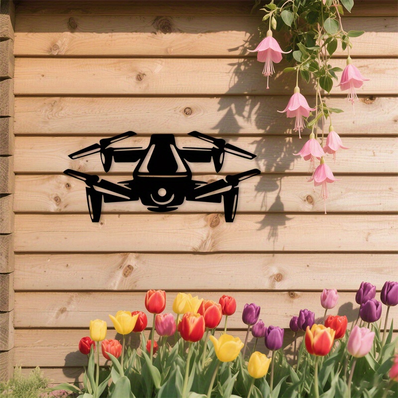 Tech For Office - Seni Dinding Aluminium Siluet Drone Modern