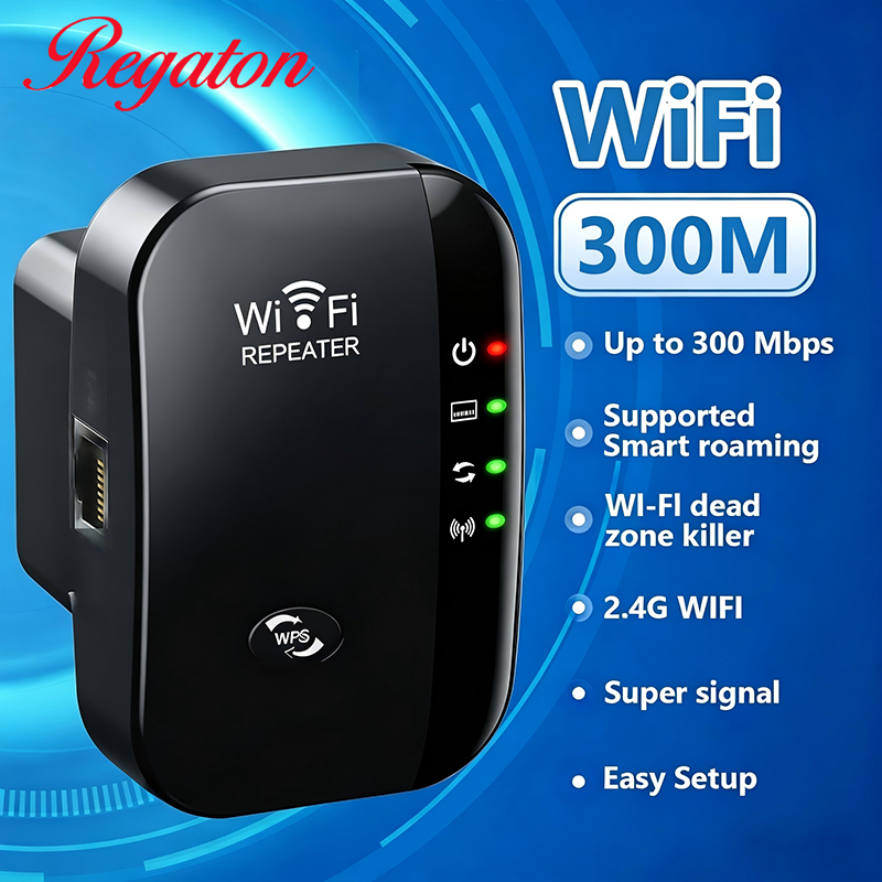 Tech For Office - Penguat Sinyal WiFi Nirkabel 300M 2.4GHz,