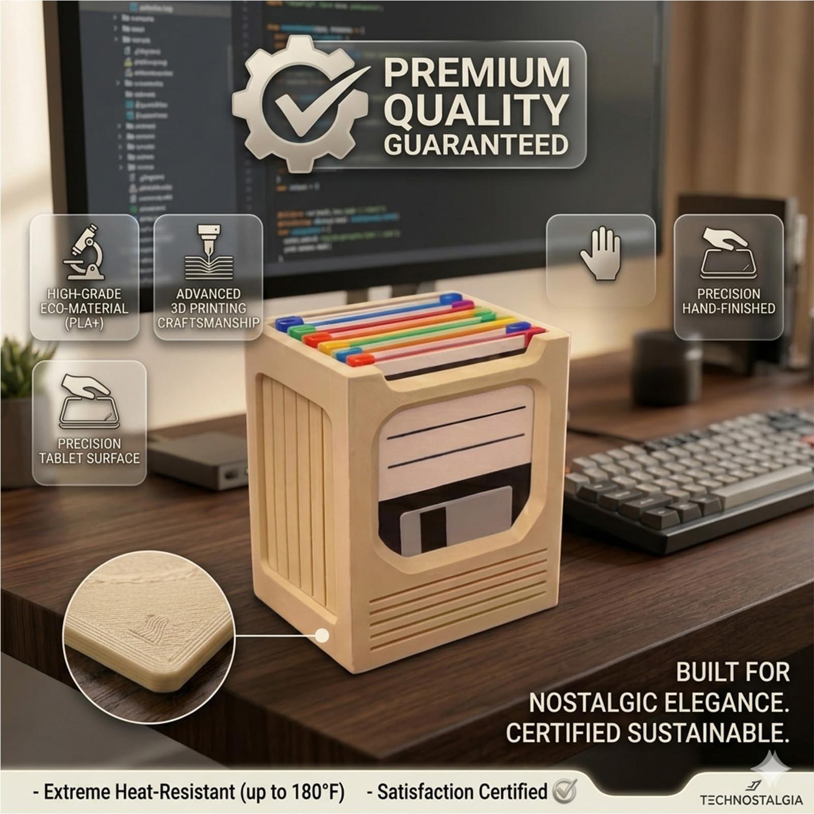 Tech For Office - Set Tempat Coaster Teknologi Retro, Rak