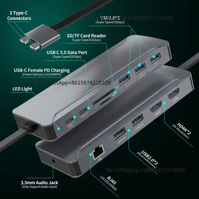 Docking Station 5 Hub USB C de - Docking Station Usb C ulasan dan harga