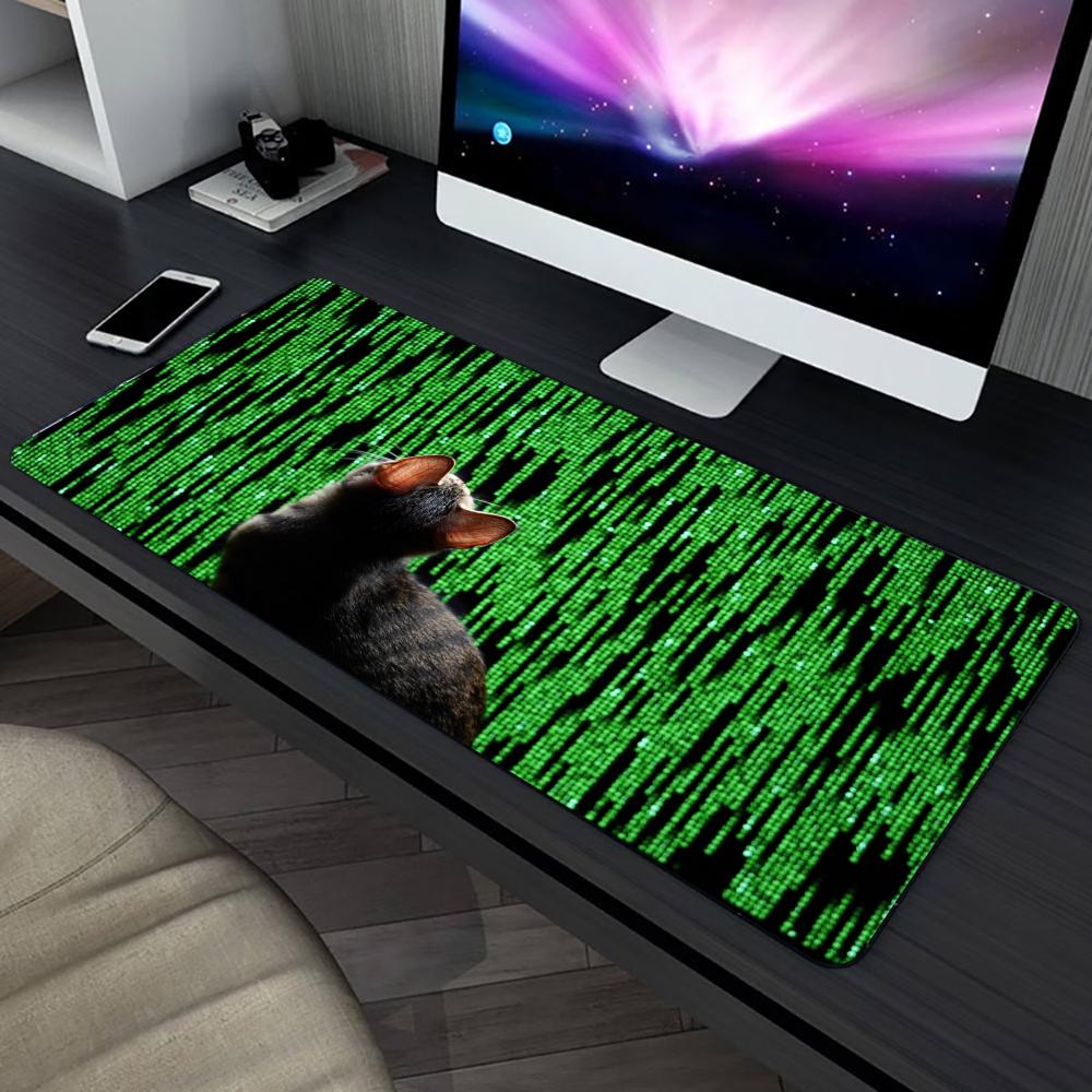 Tech Matrix Code Cat Art alas  - Office Tech Desk ulasan dan harga