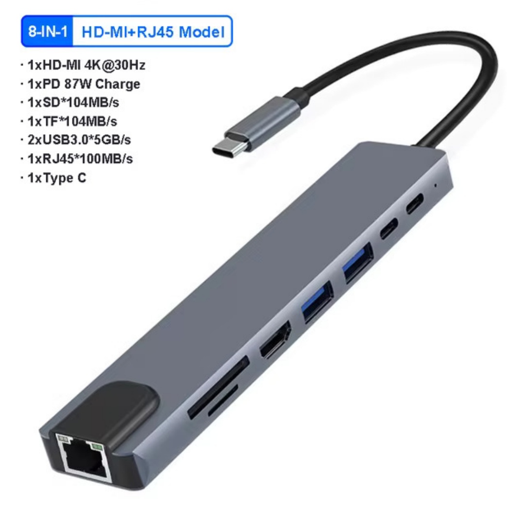 Hub Dok 4K USB ekstensi, HUB D - Docking Station Usb C ulasan dan harga