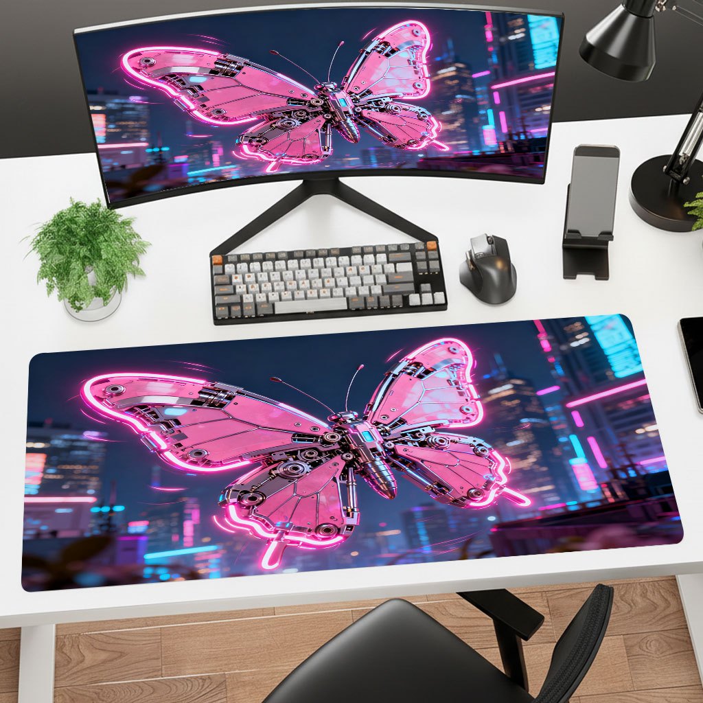 Alas Mouse Seni Besi Pink Tech - Office Tech Desk ulasan dan harga